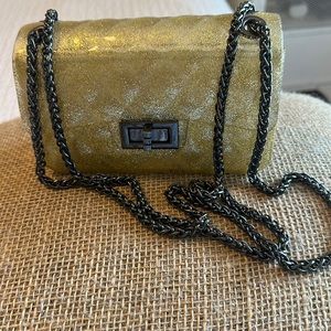 👏👏Jelly Gold sparkly crossbody purse with black accents